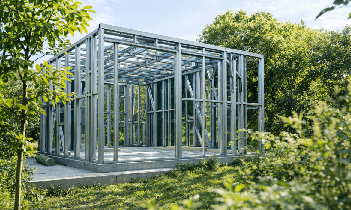 Steelframe constructie in groene omgeving – duurzaam bouwen met staal